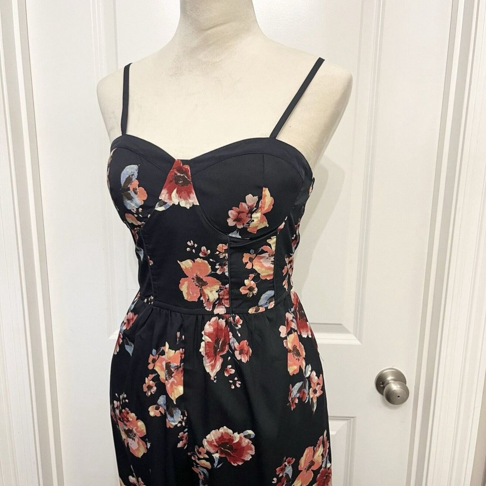 NWT Band Of‎ Gypsies Navy Jumpsuit Pink Floral- Womens Medium - Picture 11 of 16